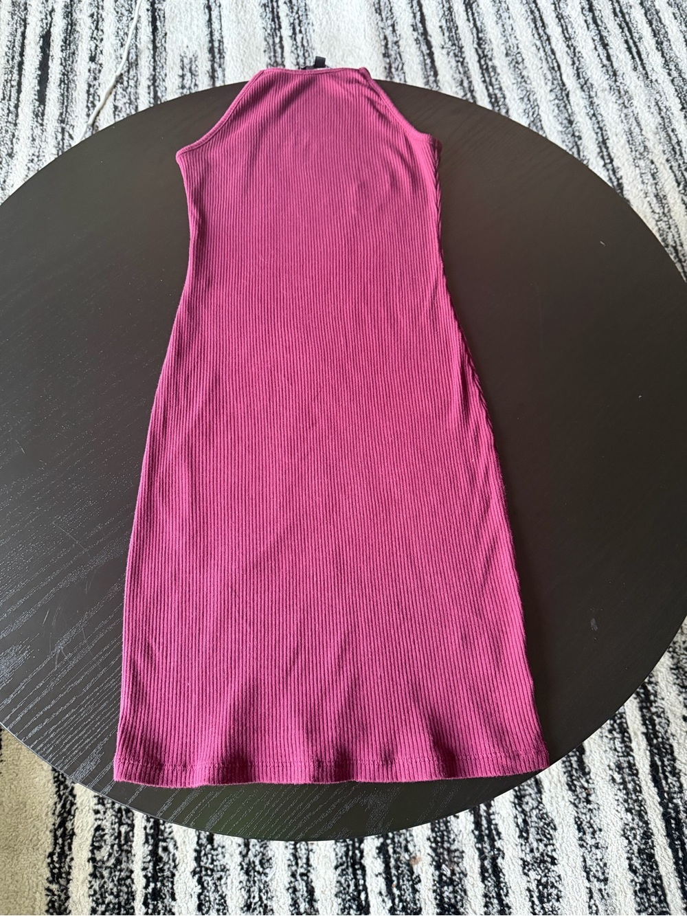 Fashion Nova Ribbed Halter Midi Dress in Berry Plum